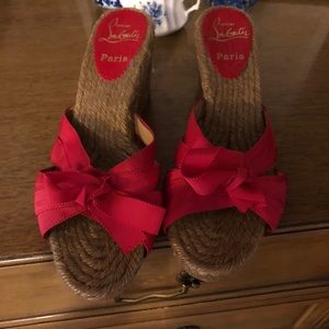 Red Christian Louboutin espadrilles
